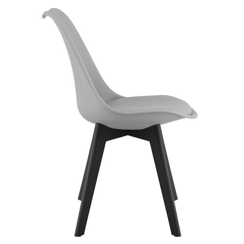 Chaises Mark - Grises / Pieds Noirs X 4 60x50x50