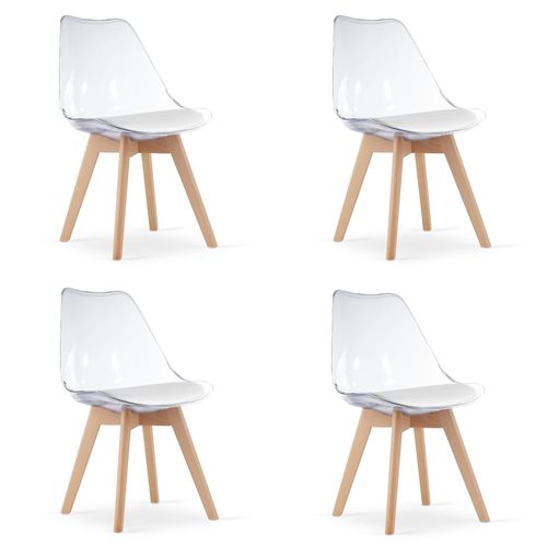 Chaise Mark - Transparentes / Pieds En Hêtre Naturel X 4 60x50x50