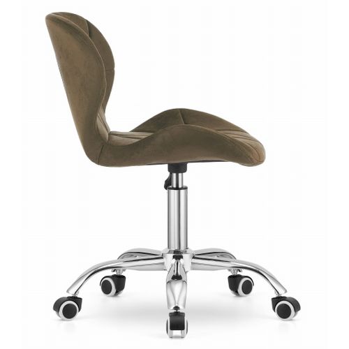 Chaise Pivotante Avola Velours - Marron 46x46x52