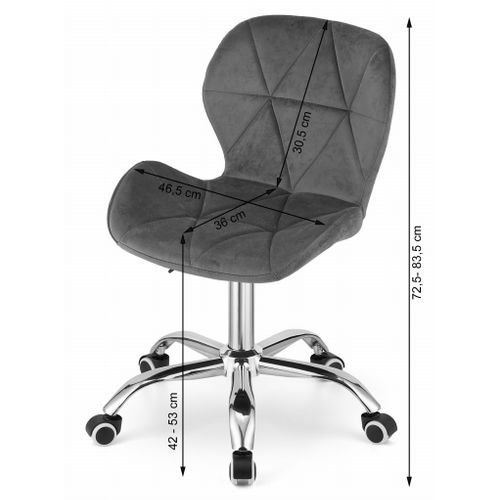 Chaise Pivotante Avola Velours - Marron 46x46x52