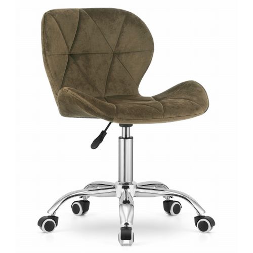 Chaise Pivotante Avola Velours - Marron 46x46x52