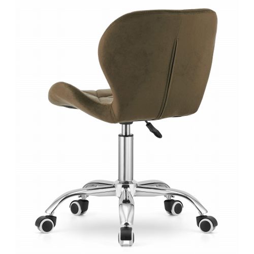 Chaise Pivotante Avola Velours - Marron 46x46x52