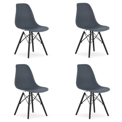 Chaise Osaka Gris Ardoise Foncé/pieds Noirs X 4 61x52x41