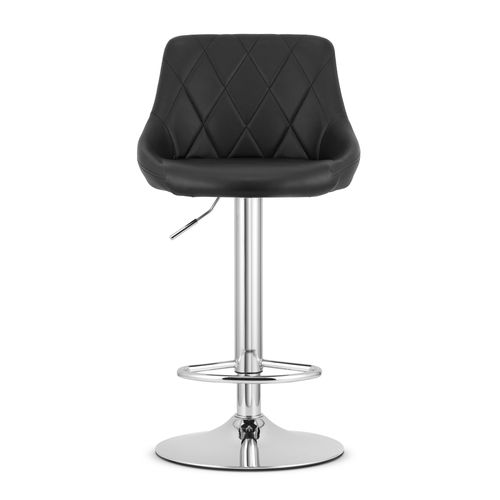 Tabouret Kast - Simili Cuir Noir/base Chromée X 2 54x40x49