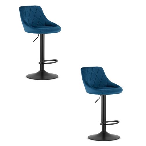 Hoker Kast - Velours Bleu Marine/base Noire X 2 54x40x49