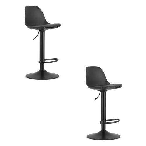 Tabouret Hoga - Noir/base Noire X 2 48x43x38