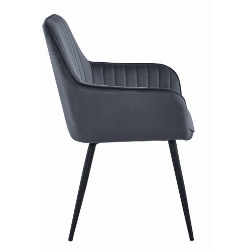 Chaise Solden - Velours Gris Foncé/pieds Noirs X 1 60x50x50