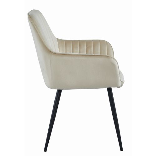 Chaise Solden - Velours Beige / Pieds Noirs X 1 60x50x50