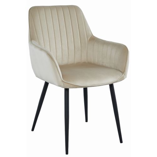 Chaise Solden - Velours Beige / Pieds Noirs X 1 60x50x50