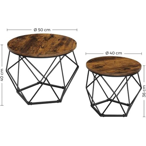 Lot De 2 Tables Basses 58x13x56