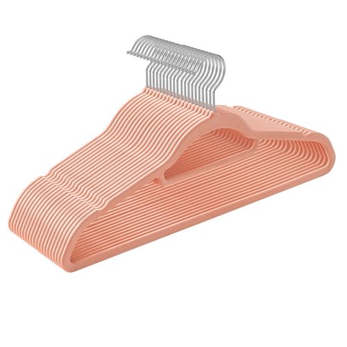 Cintres Velours Rose, Lot De 20 - 43x7x33