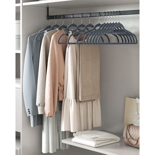 Cintres Velours Gris Clair, Lot De 20 - 43x7x31