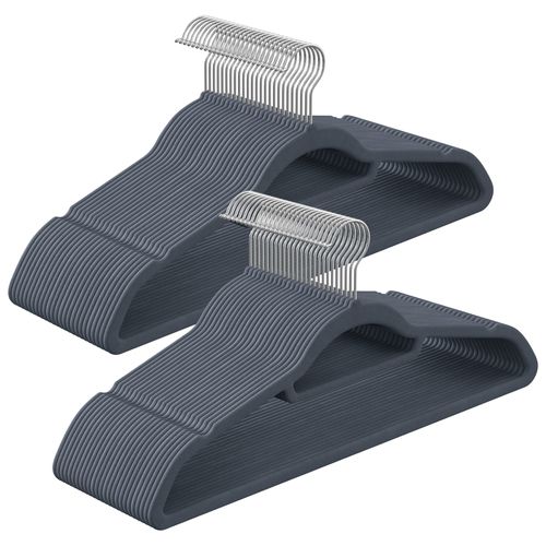 Cintres Velours Gris Clair, Lot De 20 - 43x7x31