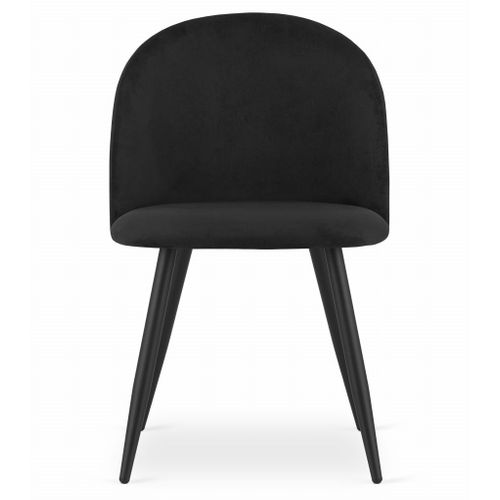 Chaise Bello - Velours Noir/pieds Noirs X 1 60x50x40