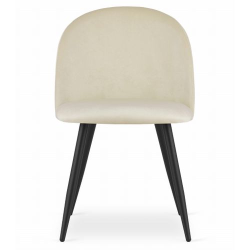 Chaise Bello - Velours Beige/pieds Noirs X 1 60x50x40