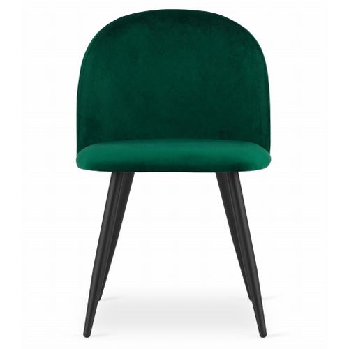 Chaise Bello - Velours Vert/pieds Noirs X 4 73x51x70