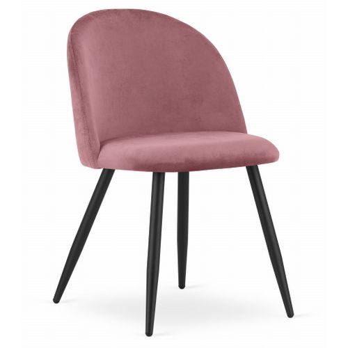 Chaise Bello - Velours Rose Foncé / Pieds Noirs X 4 73x51x70