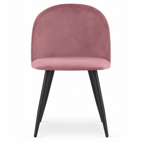 Chaise Bello - Velours Rose Foncé / Pieds Noirs X 4 73x51x70