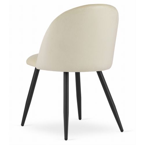 Chaise Bello - Velours Beige/pieds Noirs X 2 60x50x50