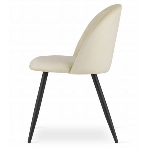 Chaise Bello - Velours Beige/pieds Noirs X 4 73x51x70
