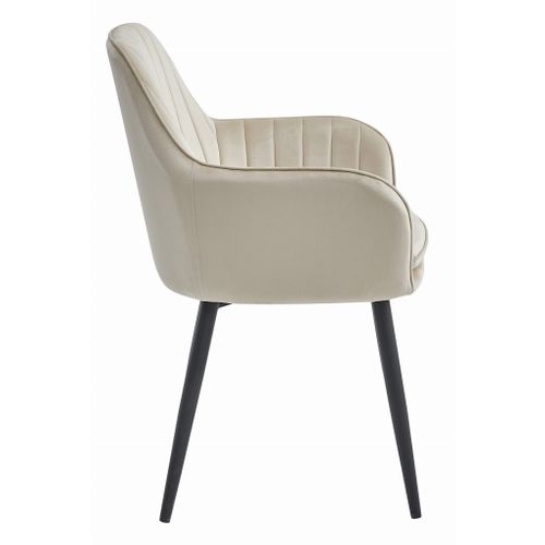 Chaise Lugo - Velours Beige/pieds Noirs X 1 60x50x50