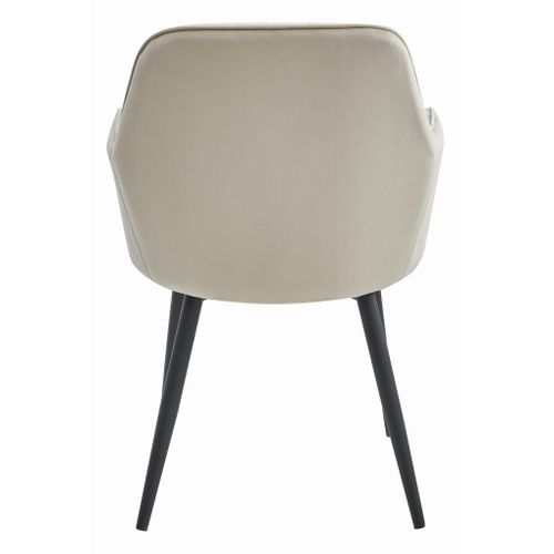 Chaise Lugo - Velours Beige/pieds Noirs X 2 65x57x56