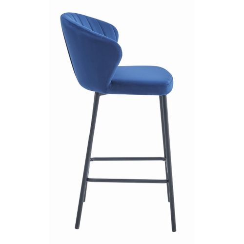 Hoker Gatta - Velours Bleu Marine/piètement Noir X 1 60x50x50