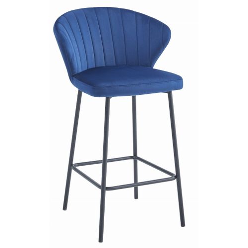 Hoker Gatta - Velours Bleu Marine/piètement Noir X 1 60x50x50