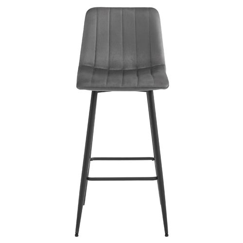 Hoker Pozza - Velours Gris Foncé/pieds Noirs X 4 73x46x62