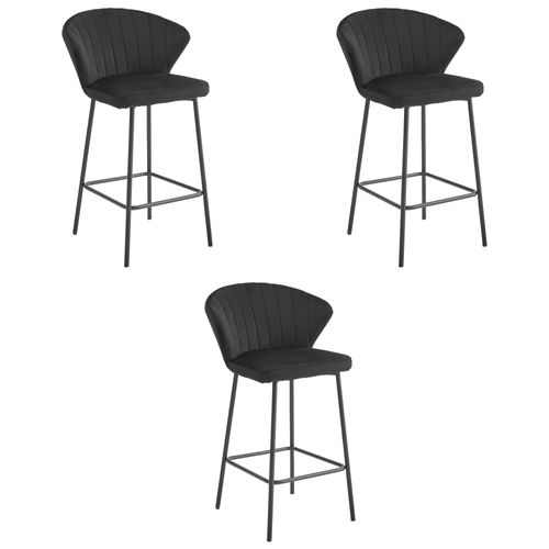 Hoker Gatta - Velours Noir / Pieds Noirs X 3 65x66x61