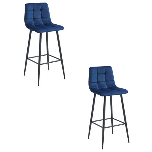 Hoker Arceto - Velours Bleu Marine / Pieds Noirs X 2 60x55x60