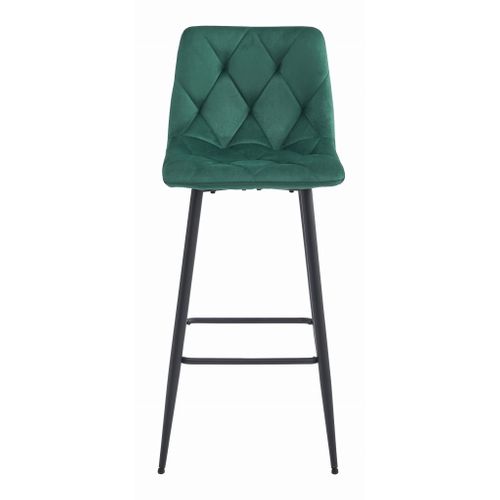 Tabouret Nado - Velours Vert Foncé / Pieds Noirs X 1 60x55x60