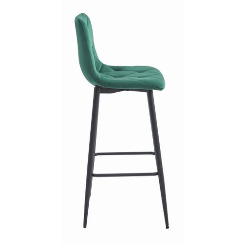 Tabouret Nado - Velours Vert Foncé / Pieds Noirs X 1 60x55x60