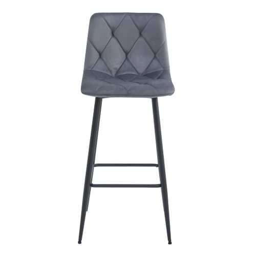 Hoker Nado - Velours Gris Foncé / Pieds Noirs X 4 73x62x46