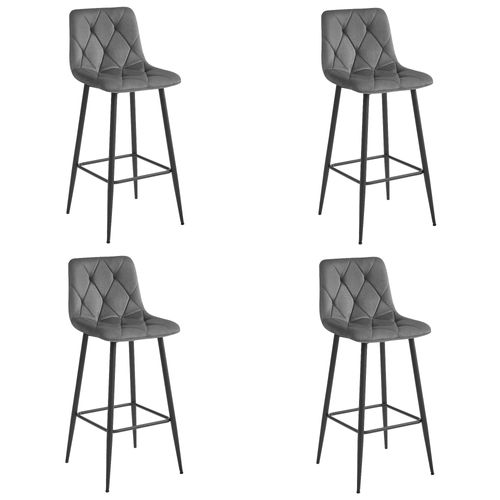 Hoker Nado - Velours Gris Foncé / Pieds Noirs X 4 73x62x46