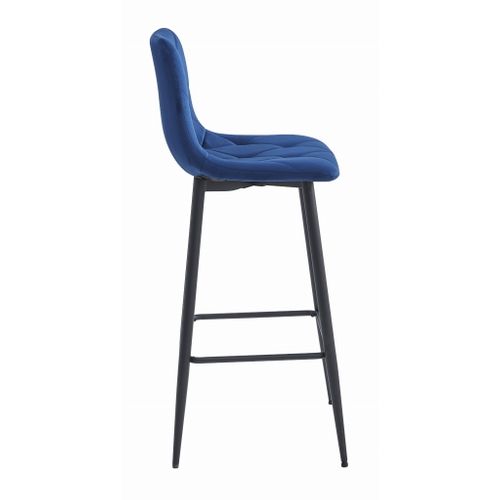 Tabouret De Bar Nado - Velours Bleu Marine/pieds Noirs X 4 73x62x46