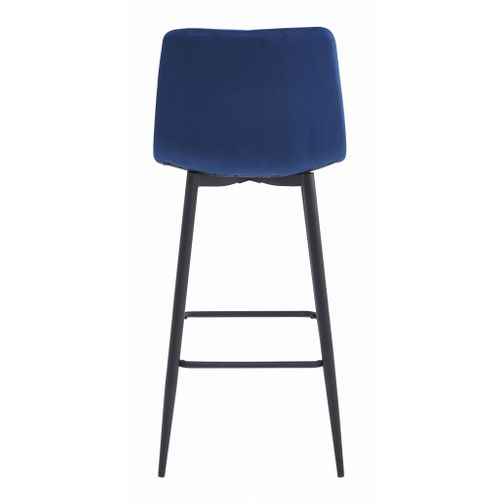 Tabouret De Bar Nado - Velours Bleu Marine/pieds Noirs X 4 73x62x46