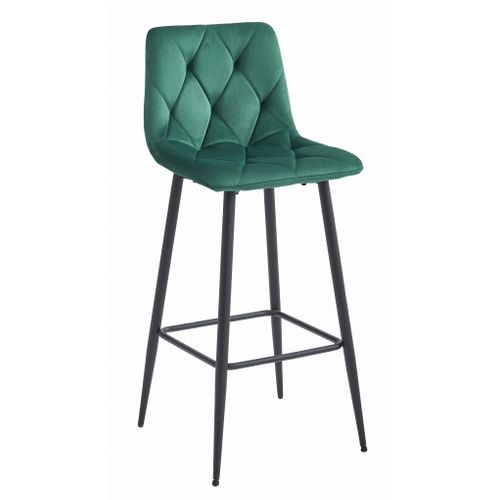 Tabouret Nado - Velours Vert Foncé / Pieds Noirs X 2 60x55x60