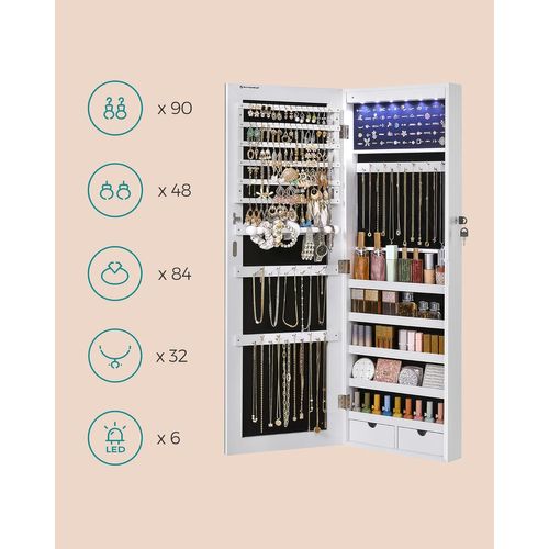 Armoire Murale à Bijoux Avec Miroir - 117x45x16