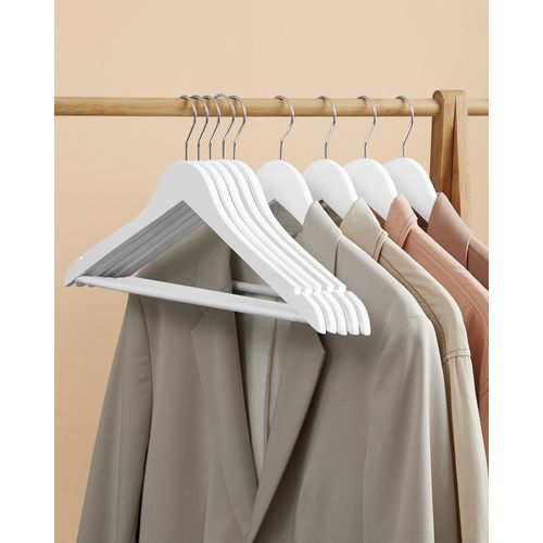 Cintres Bois Blanc 10 Pièces - 36x7x33