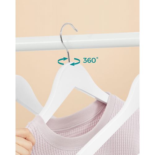 Cintres Bois Blanc 10 Pièces - 36x7x33