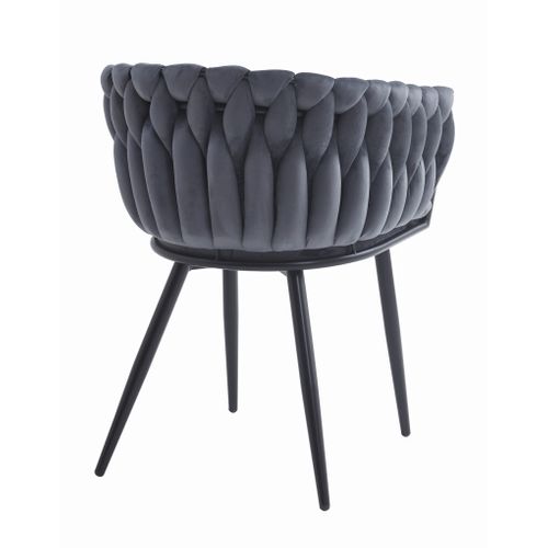 Chaise Orion - Velours Gris Foncé X 1 60x55x60