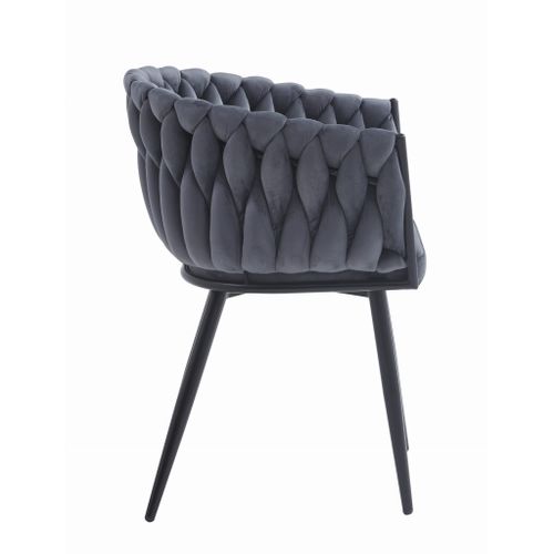 Chaise Orion - Velours Gris Foncé X 1 60x55x60