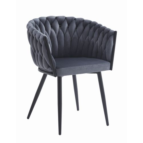 Chaise Orion - Velours Gris Foncé X 1 60x55x60
