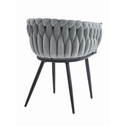 Chaise Orion - Velours Gris Clair X 1 60x55x60