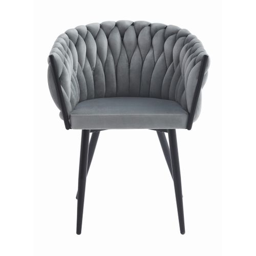 Chaise Orion - Velours Gris Clair X 1 60x55x60