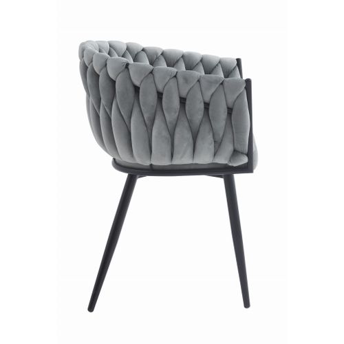 Chaise Orion - Velours Gris Clair X 1 60x55x60