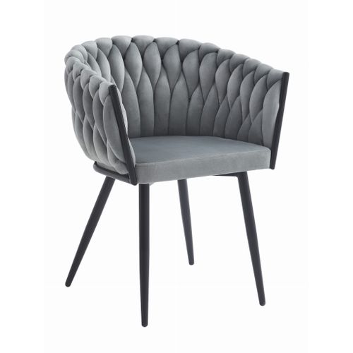 Chaise Orion - Velours Gris Clair X 1 60x55x60