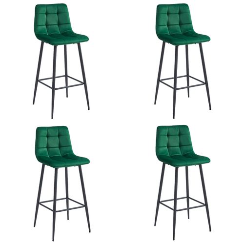 Hoker Arceto - Velours Vert Foncé / Pieds Noirs X 4 73x46x62