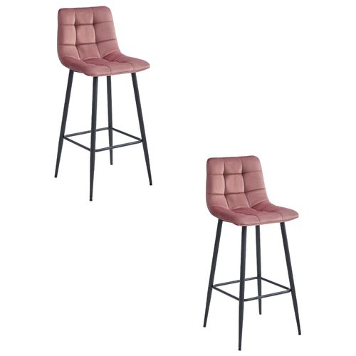 Hoker Arceto - Velours Rose Foncé / Pieds Noirs X 2 60x55x60